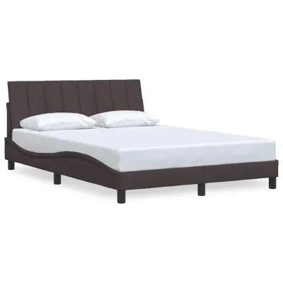 vidaXL Posteljni okvir brez vzmetnice temno rjav 140x200 cm tkanina
