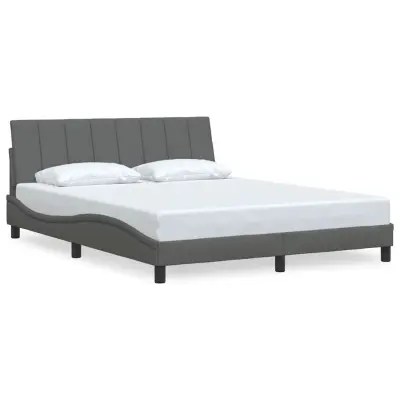 vidaXL Posteljni okvir brez vzmetnice temno siv 160x200 cm blago