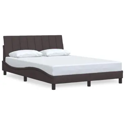 vidaXL Posteljni okvir brez vzmetnice temno rjav 120x200 cm blago