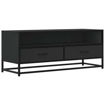 vidaXL TV omarica črna 100x34,5x40 cm inženirski les in kovina
