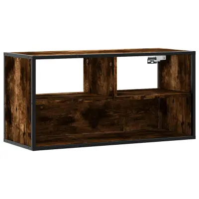 vidaXL TV omarica dimljen hrast 80x31x39,5 cm inženirski les in kovina