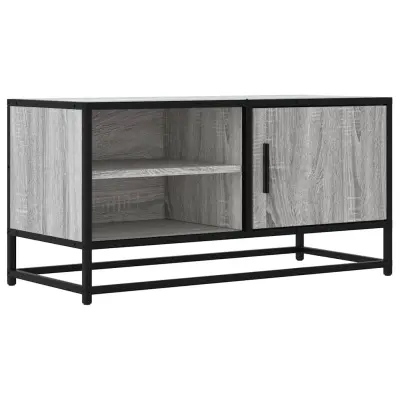 vidaXL TV omarica siva sonoma 80x34,5x40 cm inženirski les in kovina