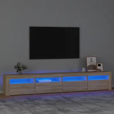 The Living Store TV omarica z LED lučkami sonoma hrast 240x35x40 cm - TV Omarica