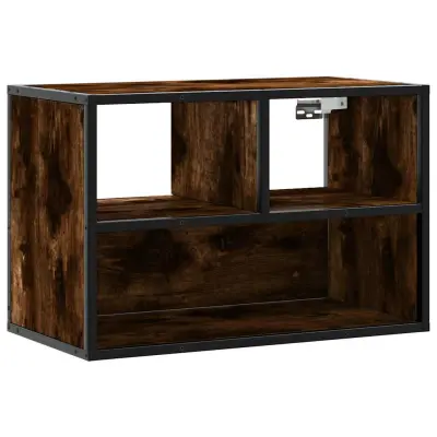 vidaXL TV omarica dimljen hrast 60x31x39,5 cm inženirski les in kovina
