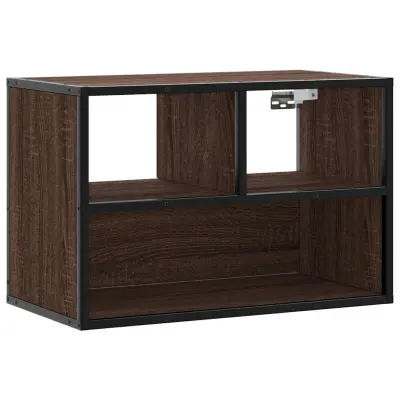 vidaXL TV omarica rjavi hrast 60x31x39,5 cm inženirski les in kovina