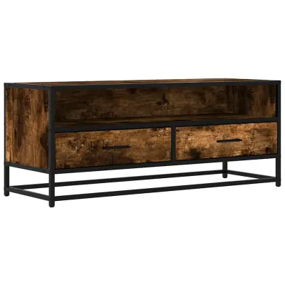 vidaXL TV omarica sonoma hrast 100x34,5x40 cm inženirski les in kovina