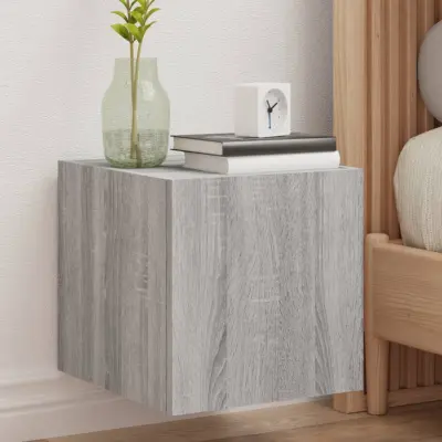 The Living Store Stenske TV omarice z LED 2 kosa siva sonoma 30,5x35x30 cm - TV Stenska Omarica