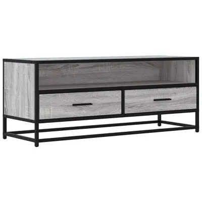 vidaXL TV omarica siva sonoma 100x34,5x40 cm inženirski les in kovina