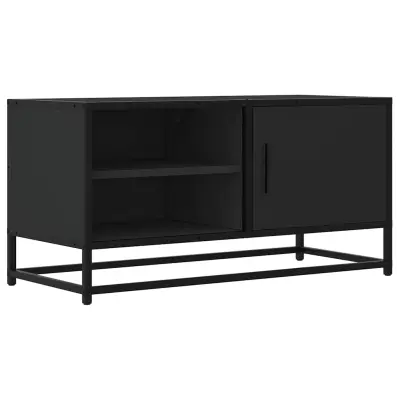 vidaXL TV omarica črna 80x34,5x40 cm inženirski les in kovina