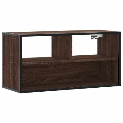 vidaXL TV omarica rjavi hrast 80x31x39,5 cm inženirski les in kovina