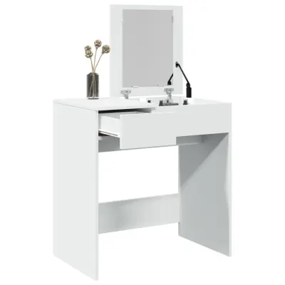 The Living Store Toaletna mizica z ogledalom bela 73x46,5x120 cm - Toaletna Mizica