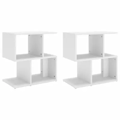 Dvo delni komplet Nočne omarice - Nočne mize bela 50x30x51,5 cm iverna plošča
