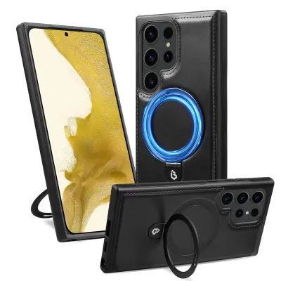 Klasična črna usnjena torbica za Samsung   Samsung Galaxy S23 Plus