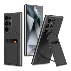 Ovitek za telefon Samsung z držalom za magnetno kartico Titanium black  Samsung Galaxy S25 Plus