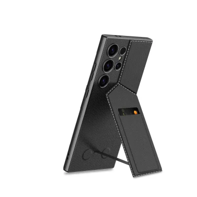 Ovitek za telefon Samsung z držalom za magnetno kartico Titanium black  Samsung Galaxy S24 Ultra