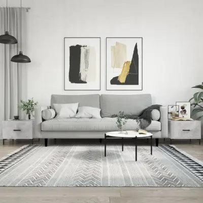 The Living Store Klubske mizice 2 kosa betonsko sive 50x50x40 cm konstruiran les - Klubska Mizica