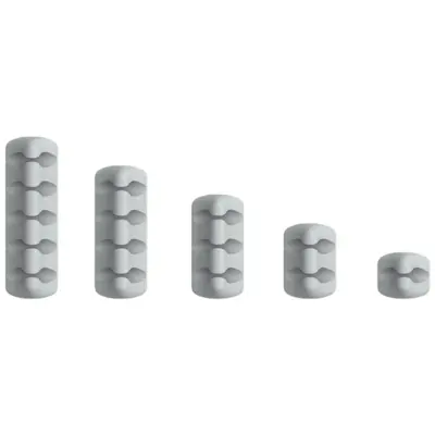 5-delni silikonski komplet organizatorjev za kable Grey