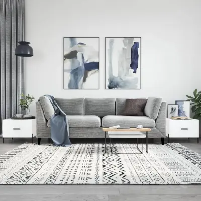 The Living Store Klubske mizice 2 kosa bele 50x50x40 cm inženirski les - Klubska Mizica