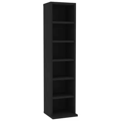 Omarca za CD - CD stojalo - CD regal plošče črna 21x20x88 cm konstruiran les