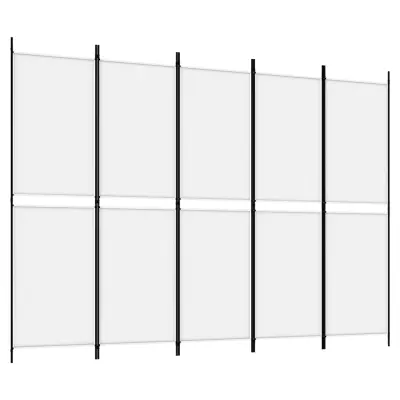 Paravan - Zaslon - Pregrada 5-delni bel 250x180 cm blago