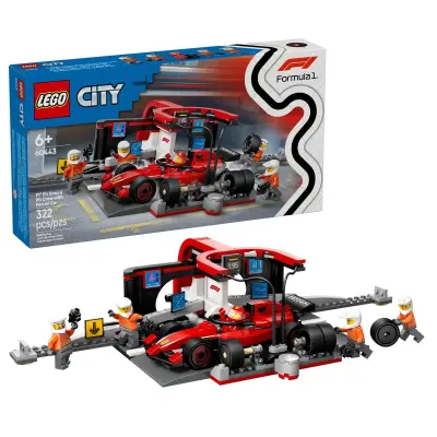 LEGO City 60443 Servisni boks in mehaniki z avtomobilom Ferrari F1