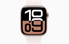 Apple Watch S10 Cellular 42mm Rose Gold aluminium case with Light Blush sport band - S/M