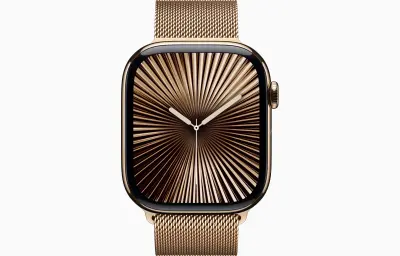 Apple Watch S10 Cellular 46mm Gold titanium case with Gold milanese loop - M/L