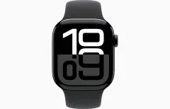 Apple Watch S10 Cellular 46mm Jet Black aluminium case with Black sport band - M/L