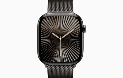 Apple Watch S10 Cellular 46mm Slate titanium case with Slate milanese loop - S/M