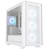 ASUS A21 PLUS microATX računalniško ohišje, kaljeno steklo, štirje 120mm ARGB ventilatorji, podpora za BTF osnovne plošče, belo