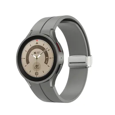 Silikonski pašček za uro Samsung Watch 5 Pro Grey