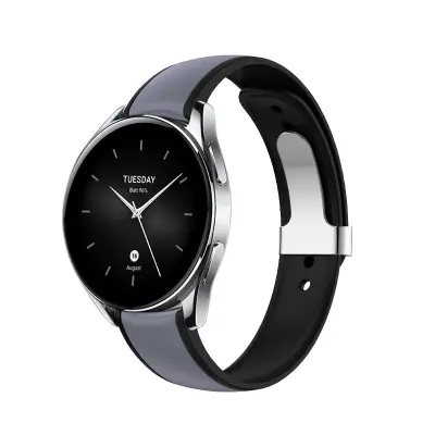 Pašček za uro Xiaomi Watch S2, silikonski pašček za Xiaomi Watch S2 Black+Grey