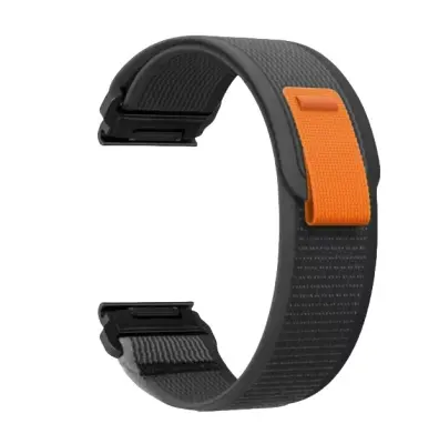 Najlonski pašček za uro Garmin Fenix 8/7X Pro/6X5X965 s hitrim sproščanjem Black+Grey 26 mm