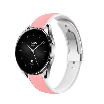 Pašček za uro Xiaomi Watch S2, silikonski pašček za Xiaomi Watch S2 White+Pink