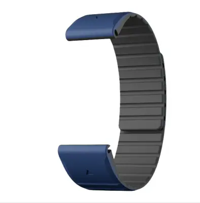 Pašček za Garmin Fenix, magnetni silikonski pašček za uro Garmin, združljiv s Fenix 8/7/6/5 Black/Blue 26 mm