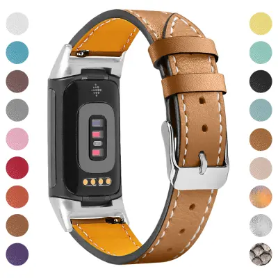Usnjen pašček za Fitbit Charge 5/6 coffee