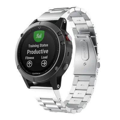 Srebrn pašček za uro iz nerjavečega jekla 20 mm za Garmin Fenix 8/7/6/5