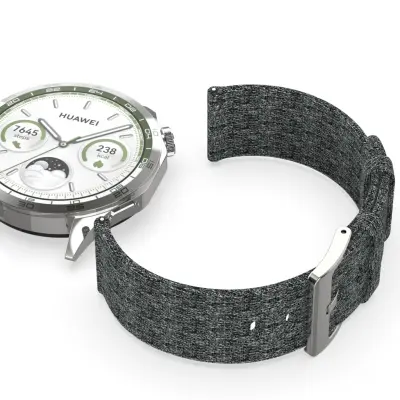 Huawei GT5/GT4 Denim Canvas Woven Nylon Watch Strap Grey 20 mm