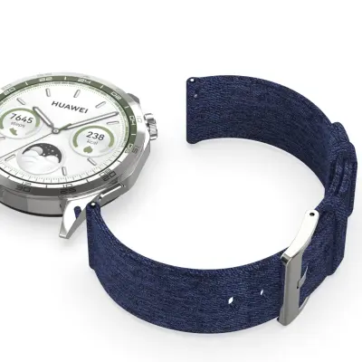 Huawei GT5/GT4 Denim Canvas Woven Nylon Watch Strap DarkBlue 22 mm