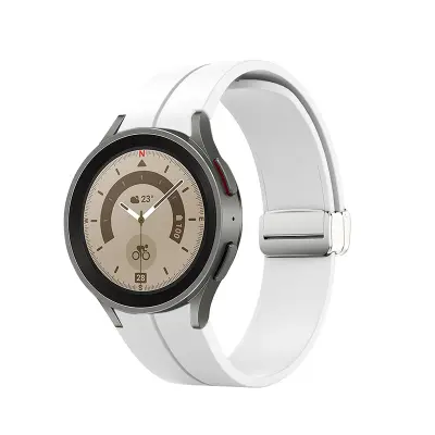 Silikonski paš za uro Samsung Galaxy Watch 5 Pro White