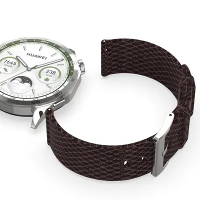 Huawei GT5/GT4 Denim Canvas Woven Nylon Watch Strap Black 20 mm