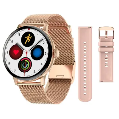 Inox LCD pametna ura touch 2 pasova BT 5.0 Android in iOS LUXURY zlata