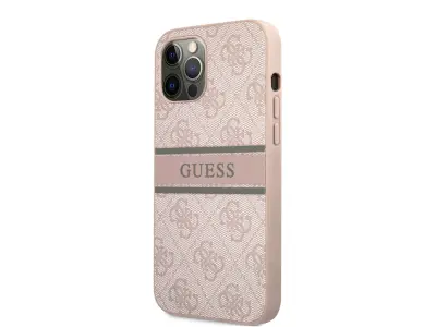 Guess, Ohišje za Apple iPhone 12 / 12 Pro Stripe, Roza
