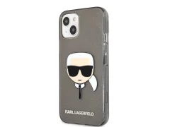 Karl Lagerfeld, Ohišje za Apple iPhone 13 Mini Translucent Glitter Karl, ?rna