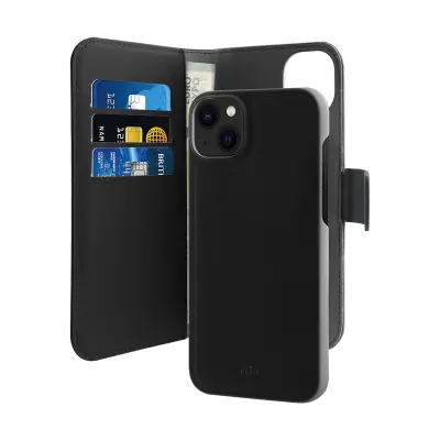 PURO, Folio ohišje za iPhone 14 Plus s snemljivo lupino in 3 režami za kartice, ?rna