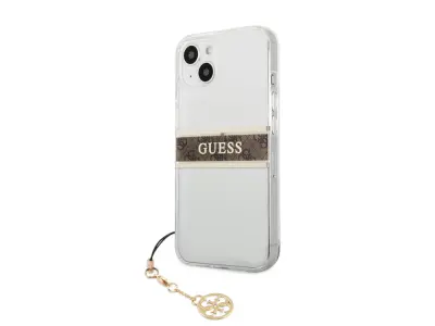 Guess, Ohišje za Apple iPhone 13 Mini Stripe s šarmom, Rjava
