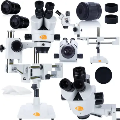 TRINOKULARNI STEREO MIKROSKOP ROSFIX JUPITER PRO 7X-45X S 360° GLAVO, VELIKA DELOVNA RAZDALJA, IDEALEN ZA ELEKTRONIKO IN NAKIT