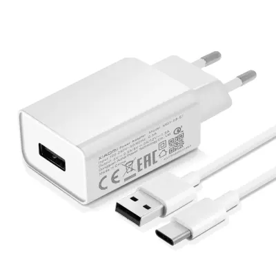 Originalni Xiaomi omrežni polnilec (18 W) kabel USB tipa C - bel