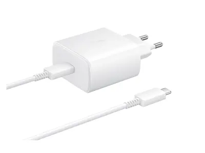 Samsung, Samsung 45W omrežni polnilnik USB-C z 1,8m kablom USB-C z USB-C, Bela