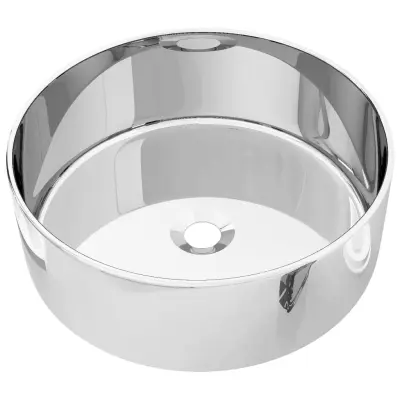 Umivalnik - Kopalna umivalnik - Lavabo keramičen 40x15 cm srebrn